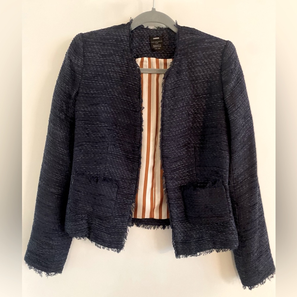 L’agence for Barney’s Co-Op Navy Blazer with Silk Stripe Interior Lining